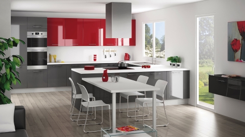 cuisine-discac-rouge-carmin-petit Une cuisine rouge carmin par Distac - Cuisiniste Simon Mage