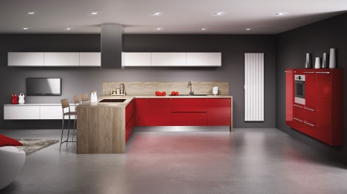 cuisine-discac-rouge-cerise-petit Une cuisine rouge cerise par Distac - Cuisiniste Simon Mage