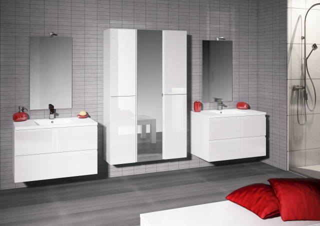 meuble-laque-blanc-loft Meuble de salle de bain - Loft