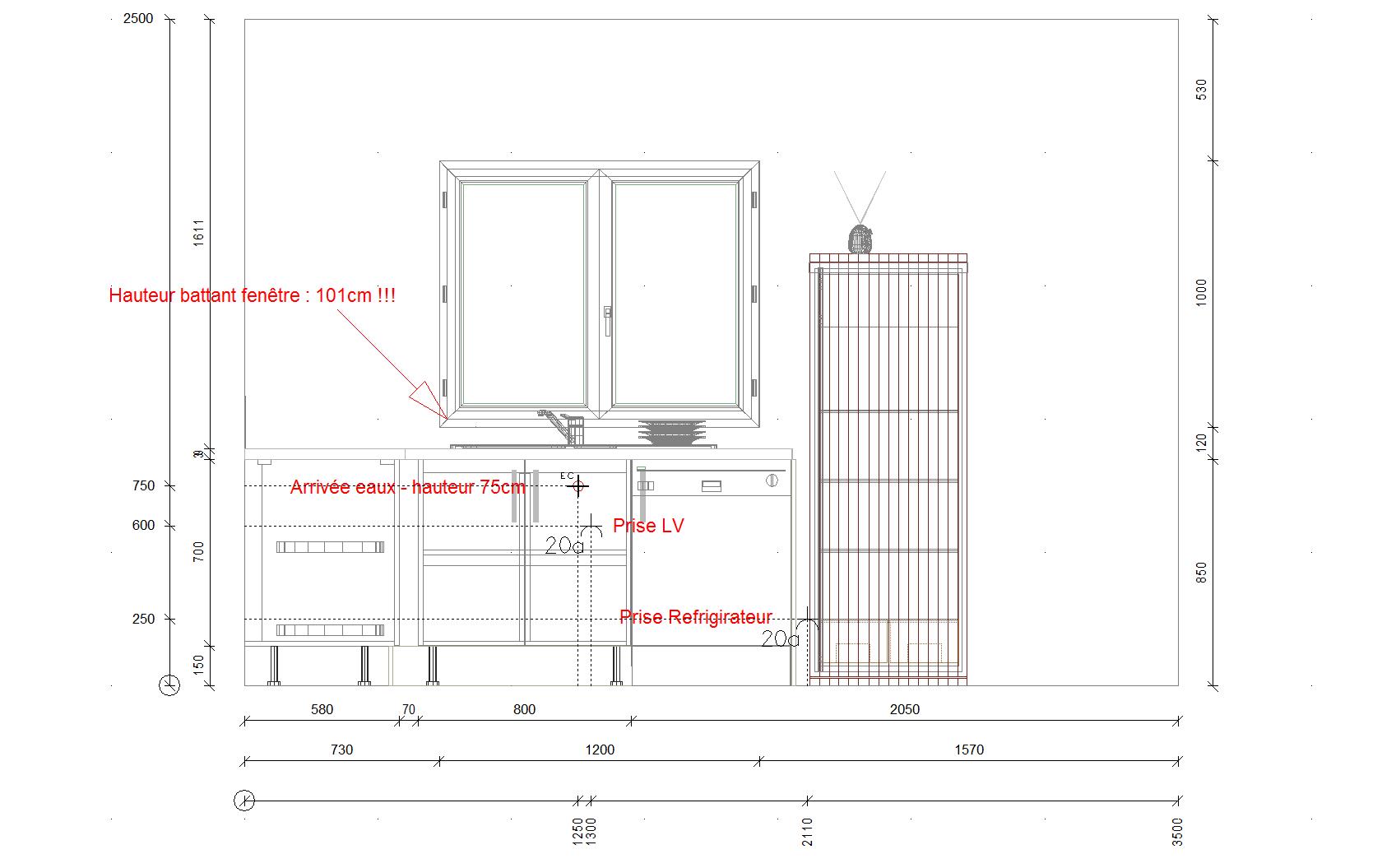 plan-amenagement-cuisine Le plan de la cuisine sur mesure de notre client